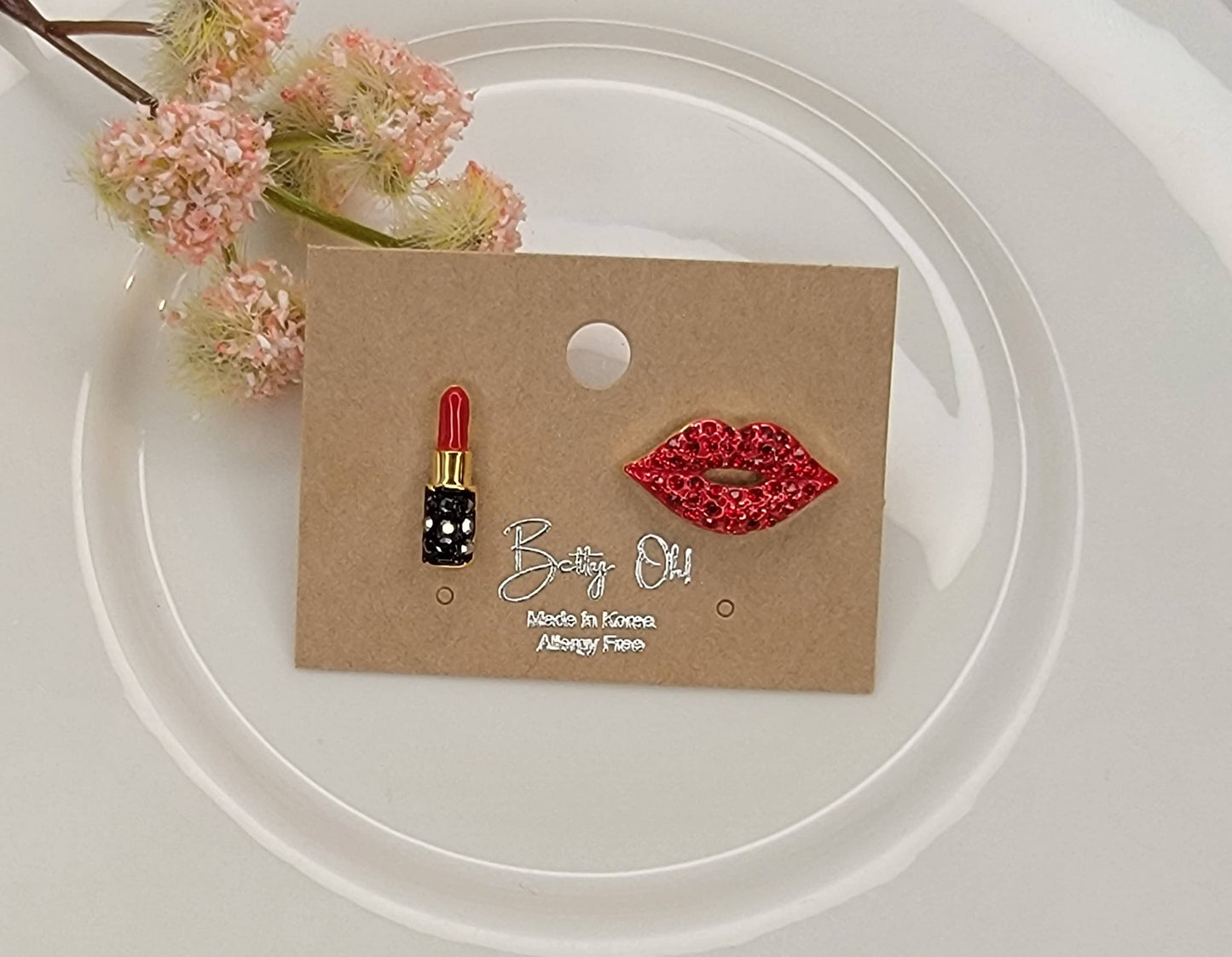 Lips and Lipstick Earrings- NAMS Musical Gift