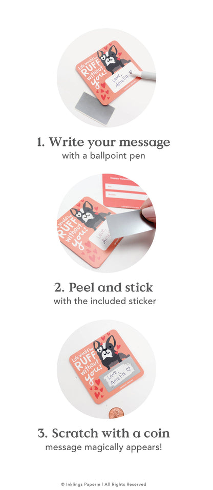 Scratch-off Valentine Cards - Animal Puns