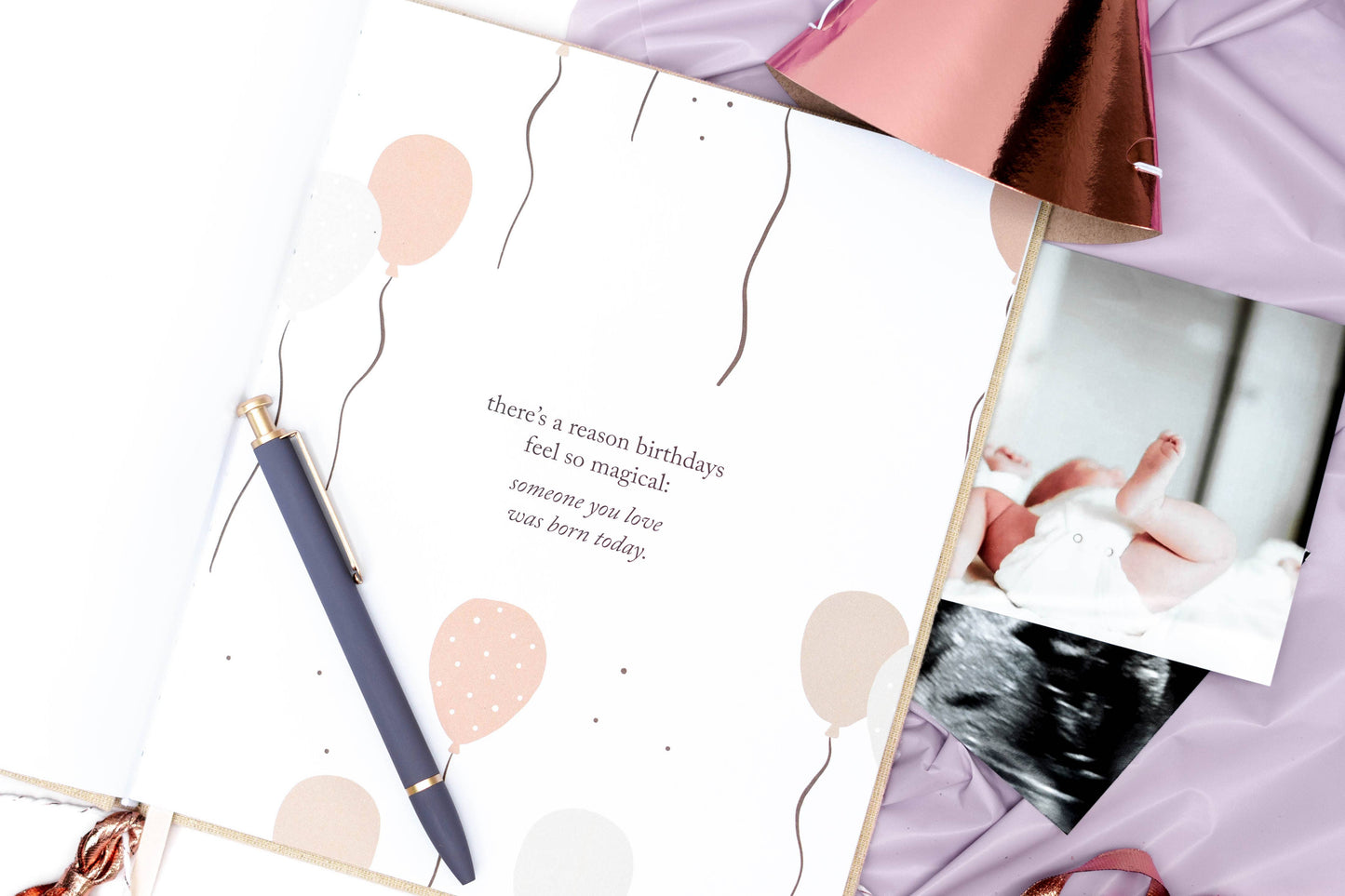 Birthday Memory Book – Birthday Book w/Gold