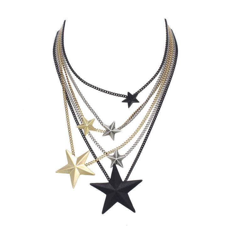 Brazil 6 Star Mixed-Metal Necklace