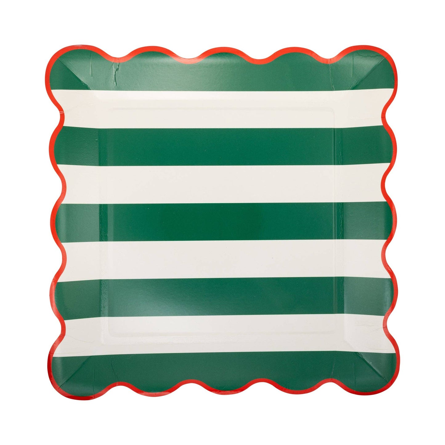 Red and Green Striped Plates 8ct