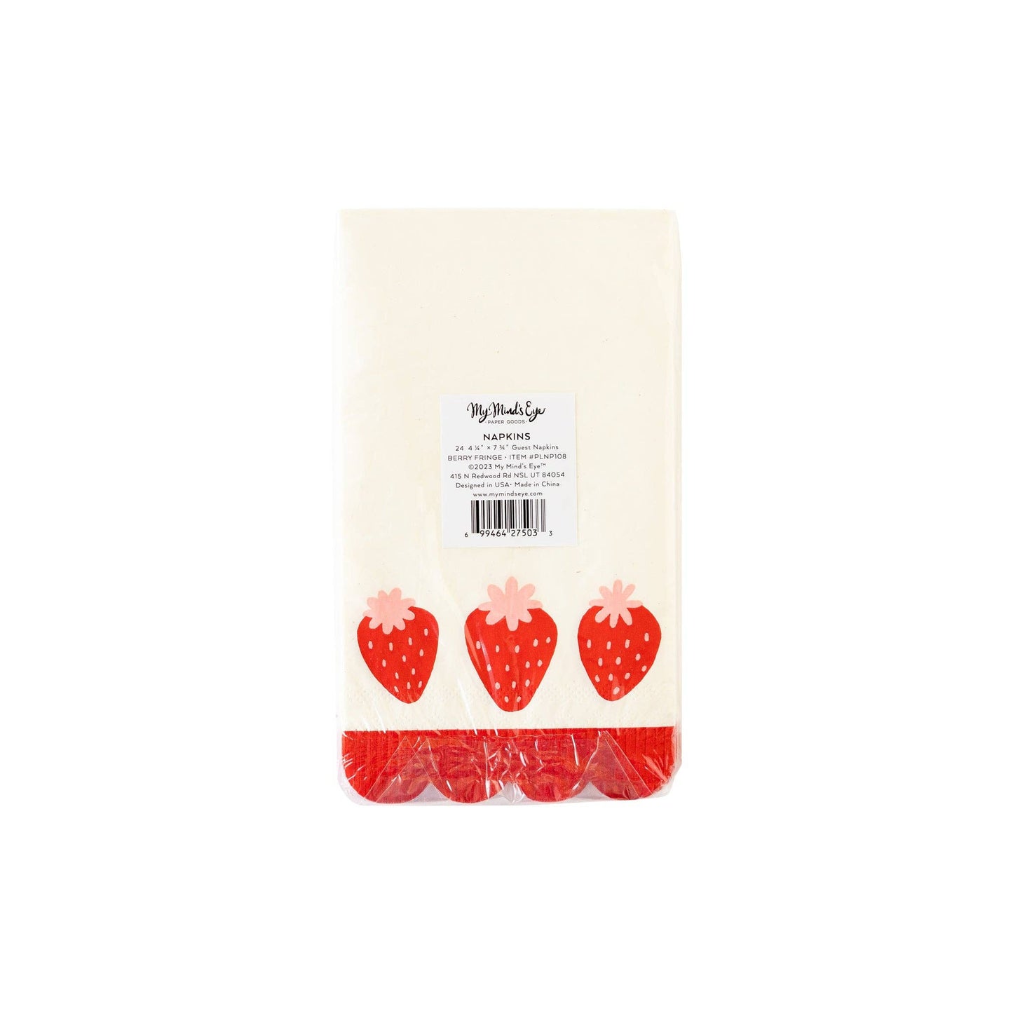 Berry Fringe Scallop Napkins 24ct