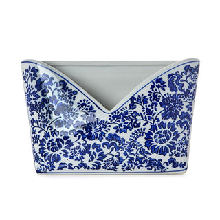 Blue & White Chinoiserie Ceramic Mail + Letter Holder