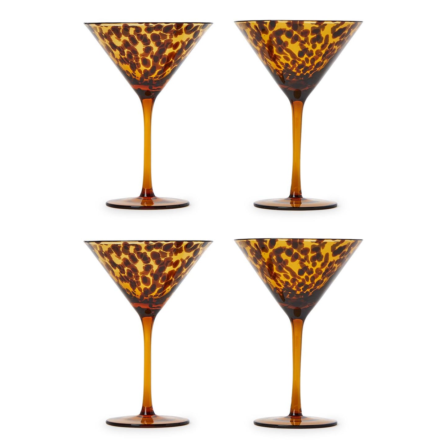 Tortoise Shell Martini Glasses, Set of 2