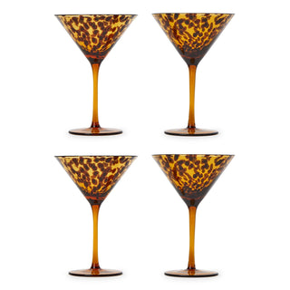 Tortoise Shell Martini Glasses, Set of 2