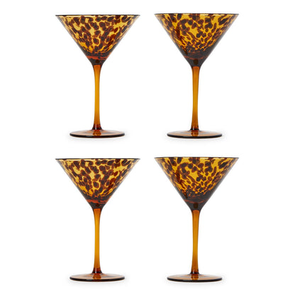 Tortoise Shell Martini Glasses, Set of 2