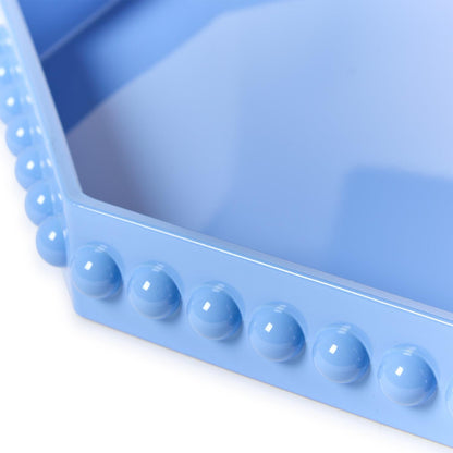 Octagon Lacquered Tray, Blue or White