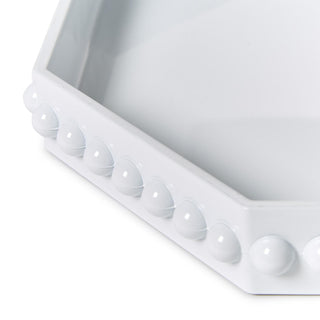 Octagon Lacquered Tray, Blue or White