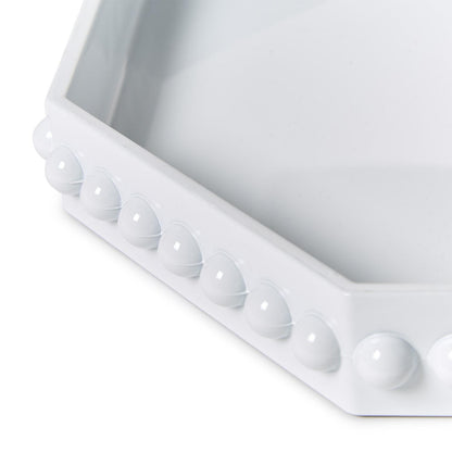 Octagon Lacquered Tray, Blue or White