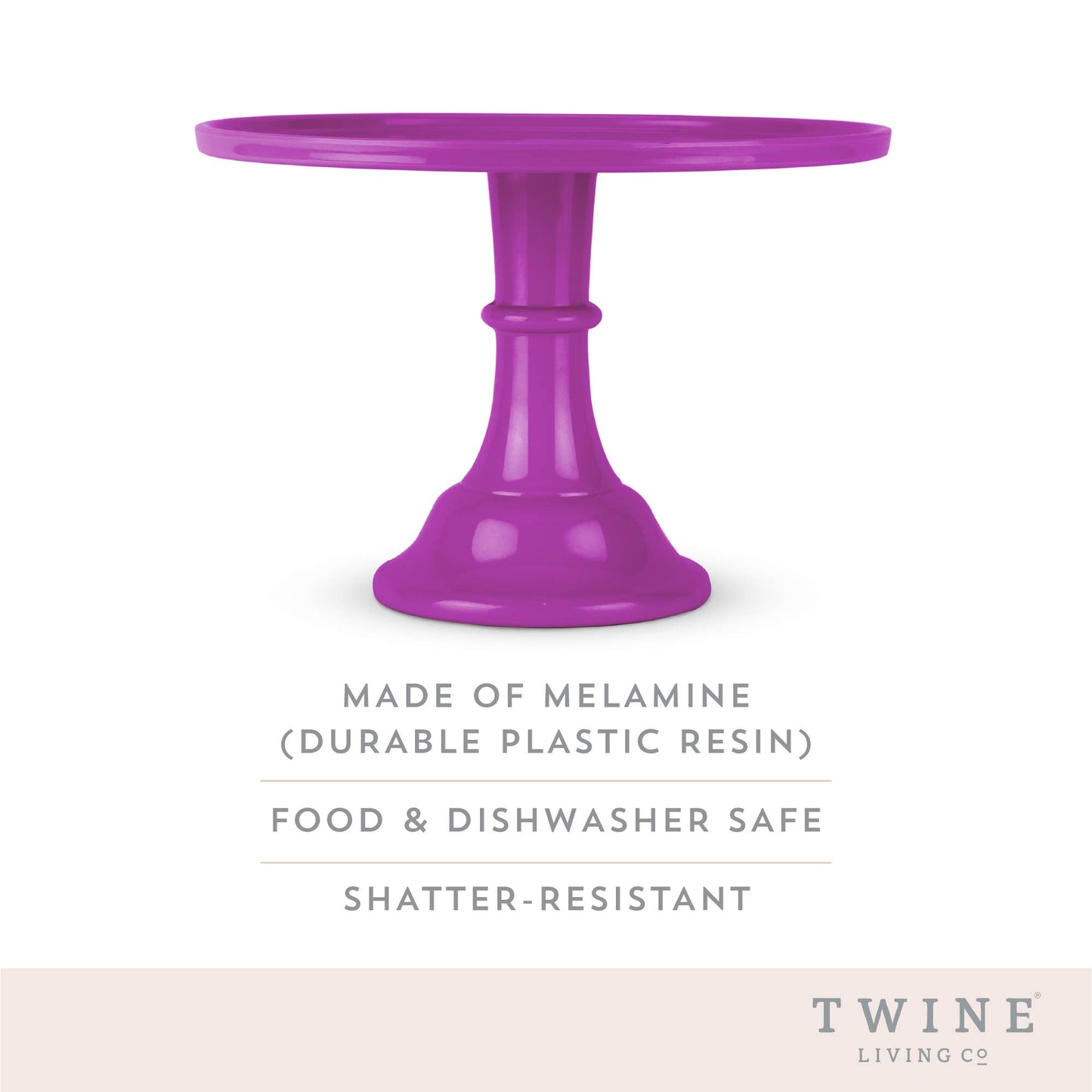 11.5" Collapsable Melamine Cake Stand - Fushia Purple