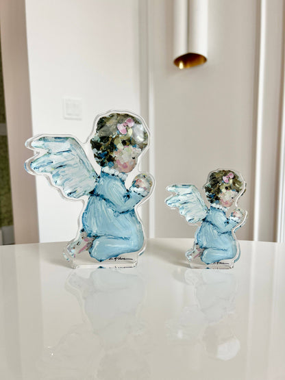 Tiny Wings: Brunette Girl- Acrylic Large Shelfie