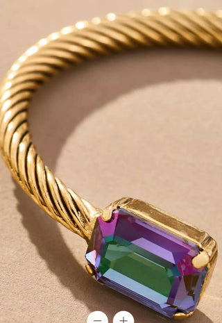 Charlotte Cuffs in Rectangle: Aqua Lemon
