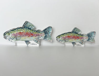 "Chasing Rainbows" Trout Acrylic Small Shelfie