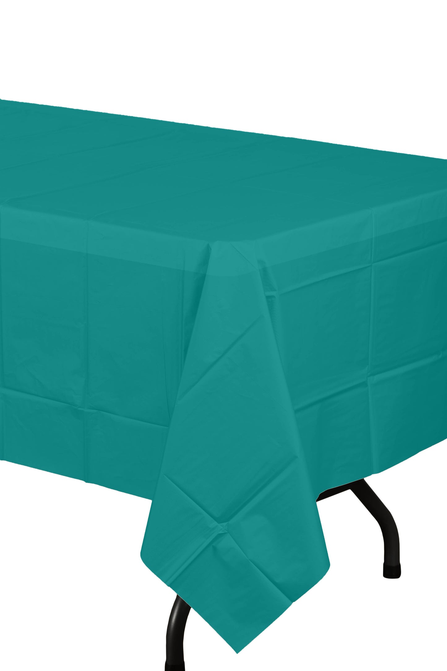 Teal Disposable Plastic Tablecloth - 54 in. x 108 in.