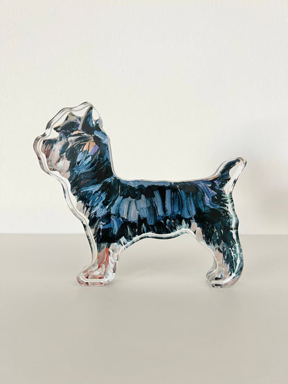 Black & Tan Yorkie Acrylic Small Shelfie
