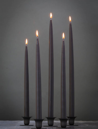 Black Danish Taper Candle 10"