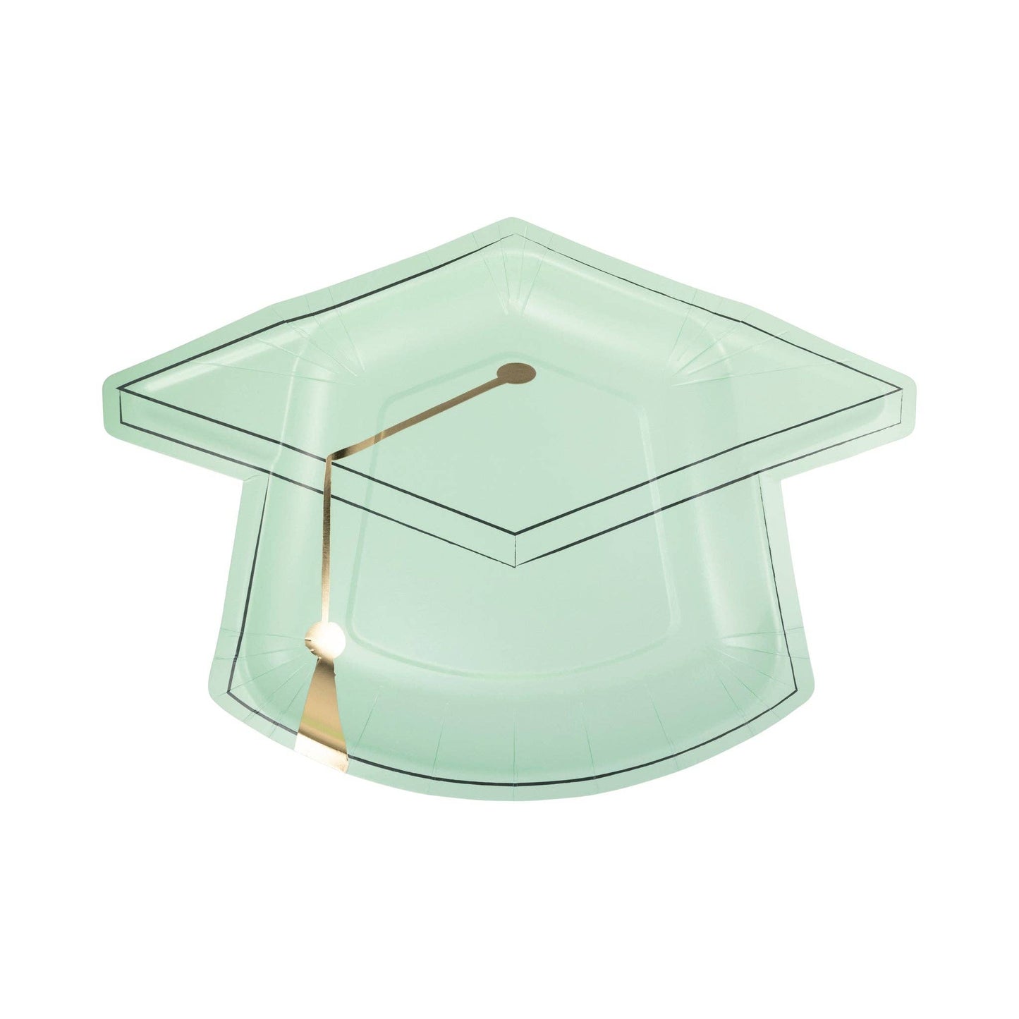 Pink & Turquoise Graduation Cap Plates 8ct