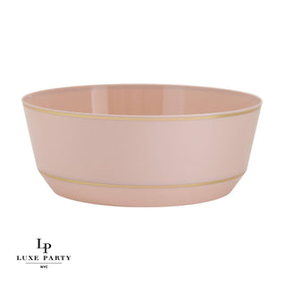 14 Oz. Round Blush • Gold Plastic Bowls | 10 Pack
