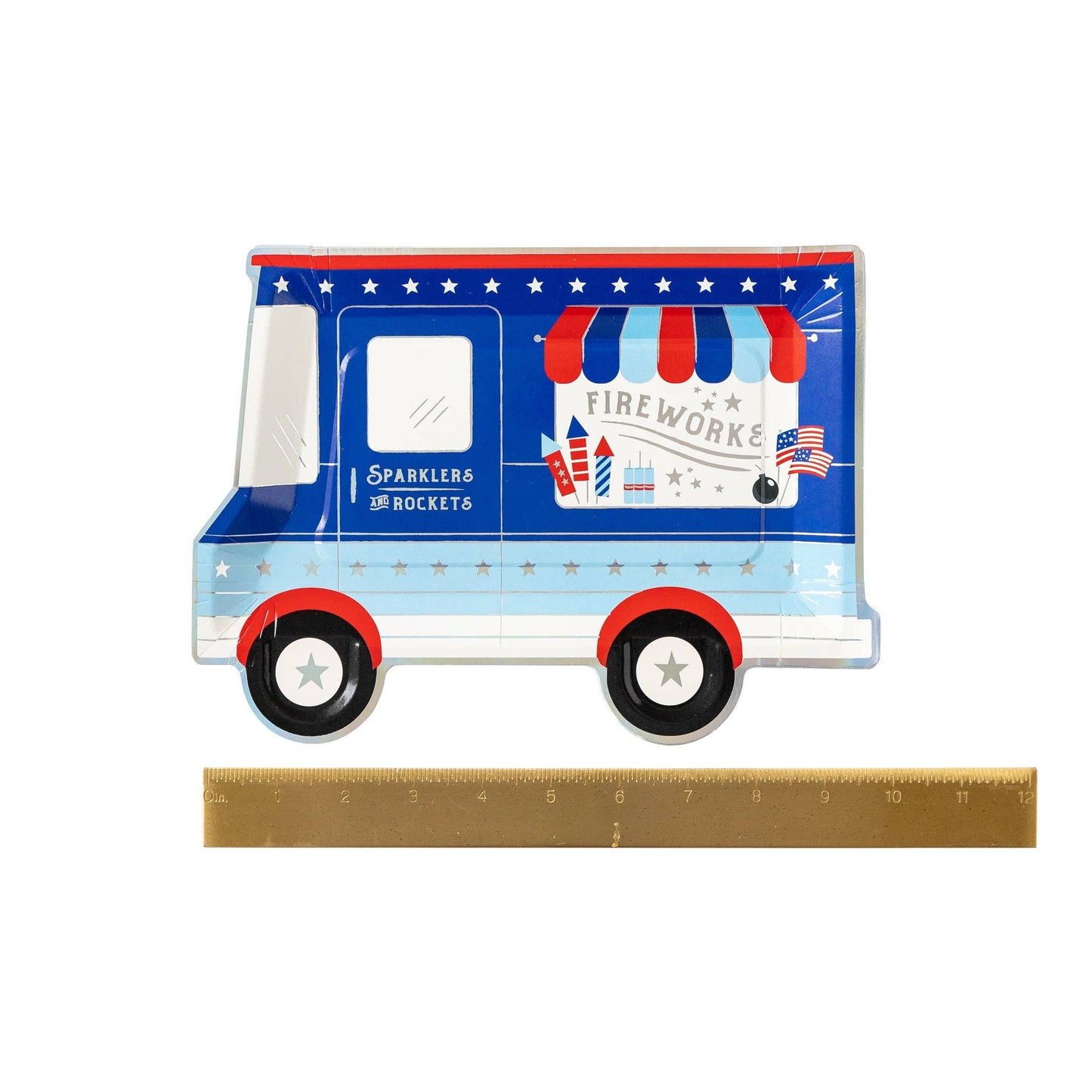 Firework Truck Shaped Plate 8ct