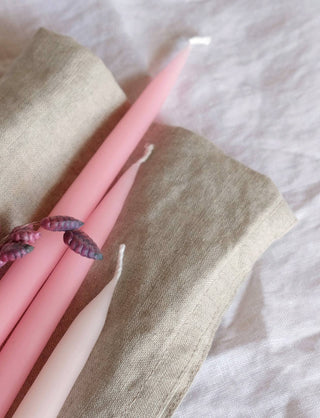 Rose Pink Danish Taper Candle 12in