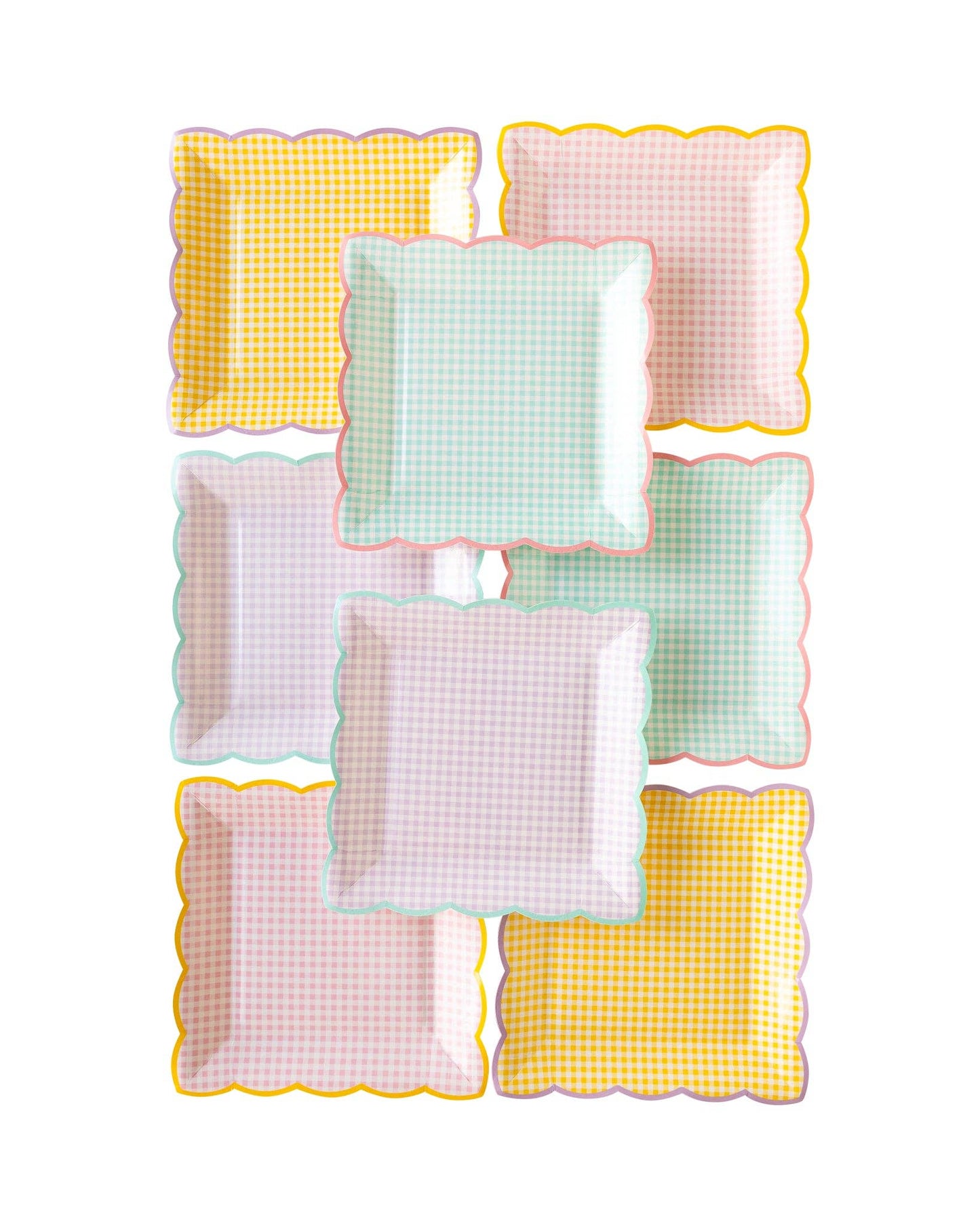 Pastel Gingham Plate Set 8ct