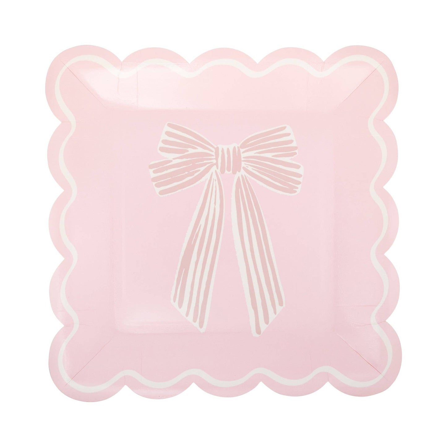 Large Pink Bows Plates 8ct