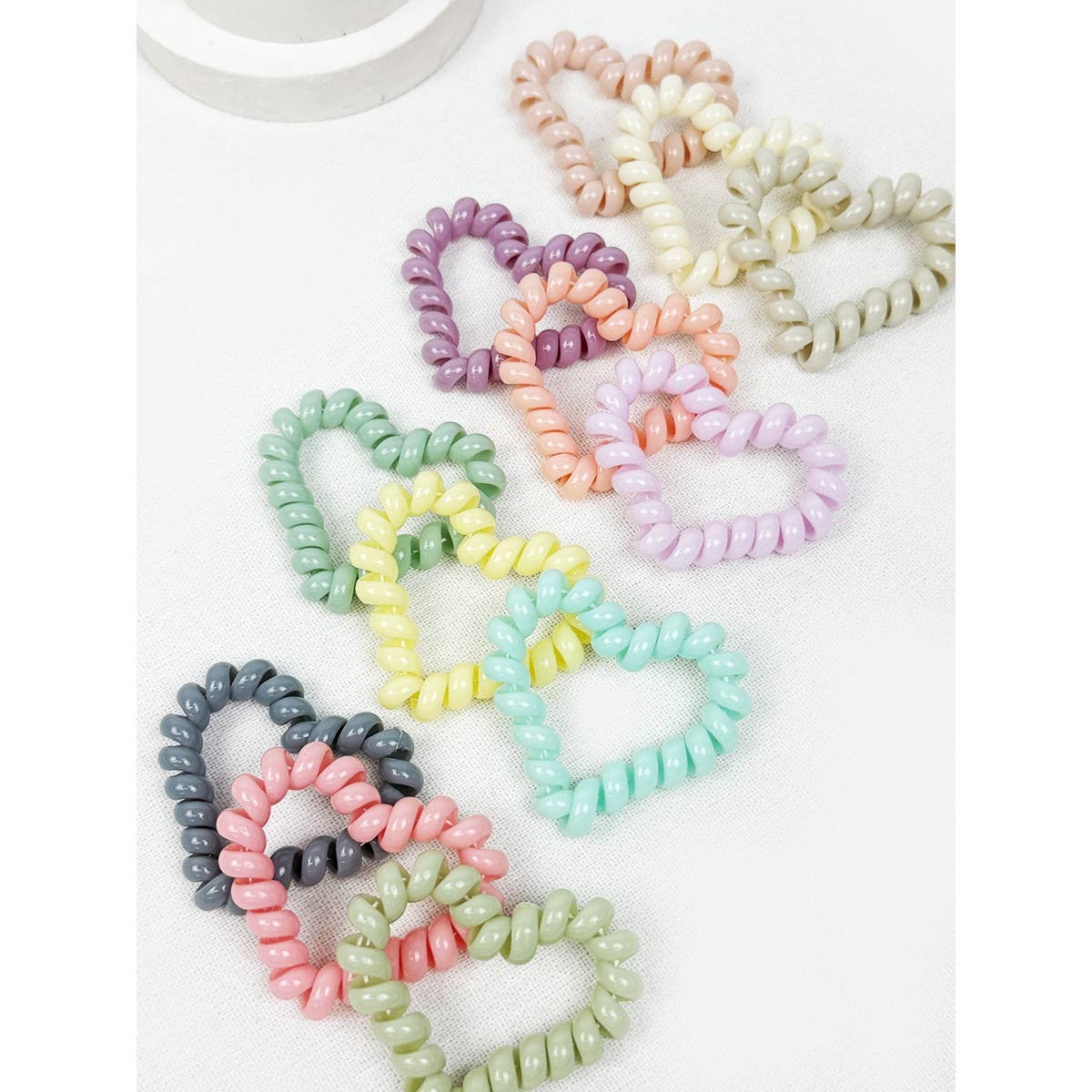 Heart Shape of Spiral Hair Tie Set/4