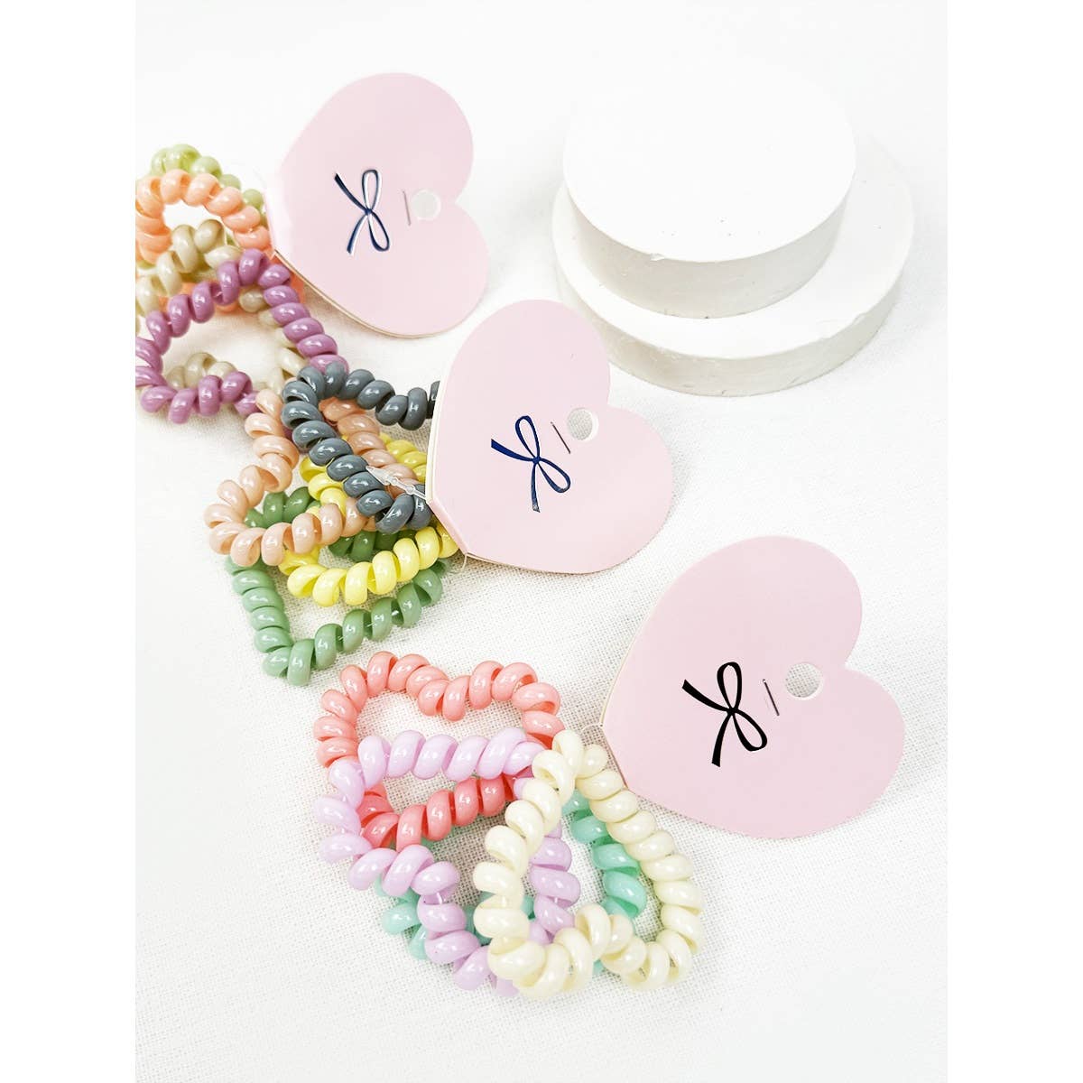 Heart Shape of Spiral Hair Tie Set/4