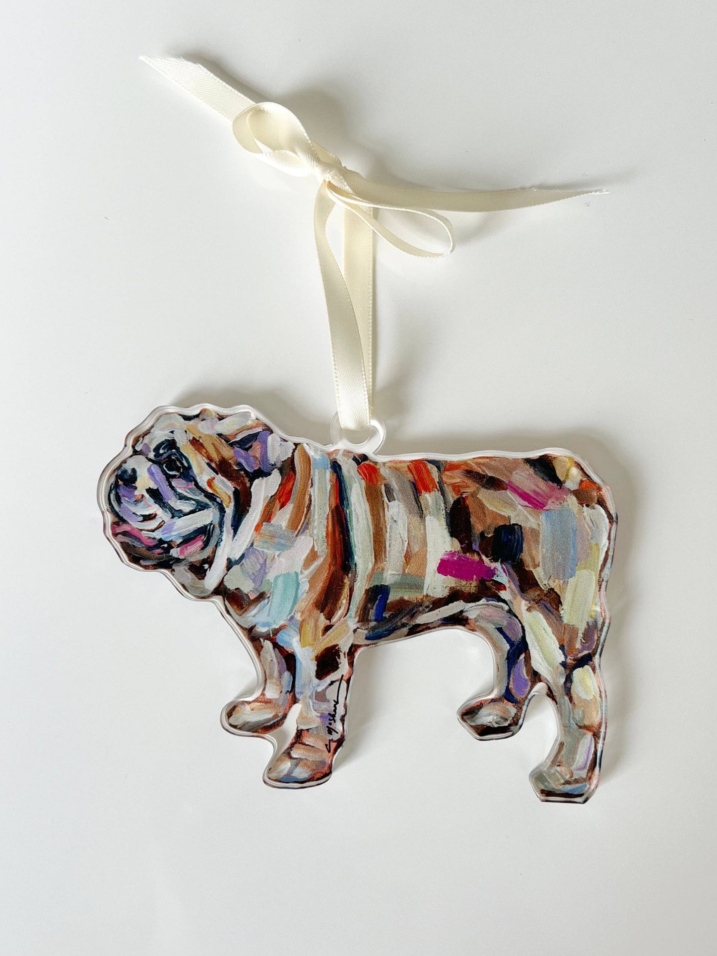Abstract Bulldog Acrylic Ornament
