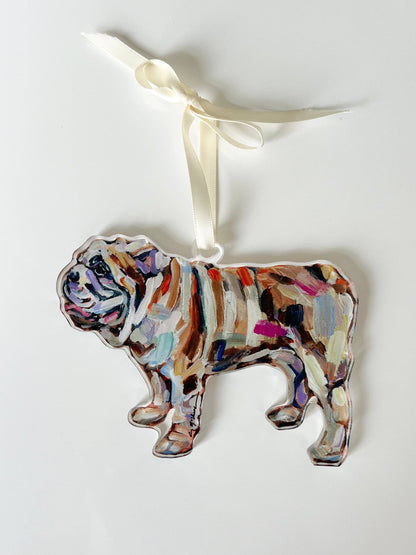 Abstract Bulldog Acrylic Ornament