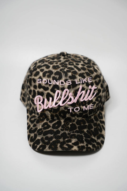 SOUNDS LIKE BULLSHIT TO ME TRUCKER HAT | LEOPARD CANVAS CAP