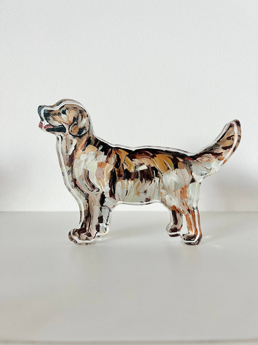 Dark Golden Retriever Acrylic Small Shelfie