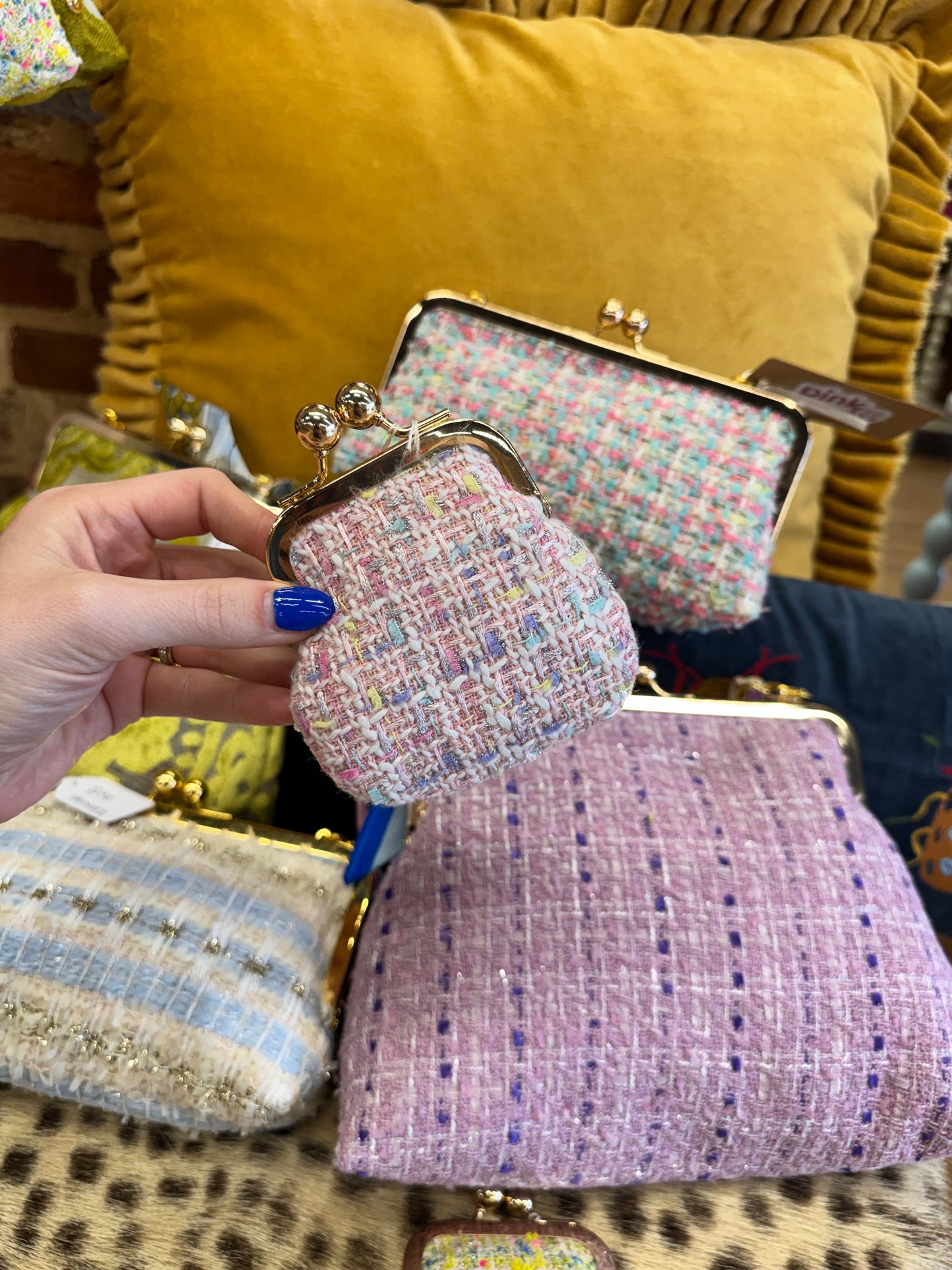 Glenda Gies Pastel Tweed “Pixie” Coin Purse