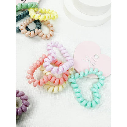 Heart Shape of Spiral Hair Tie Set/4