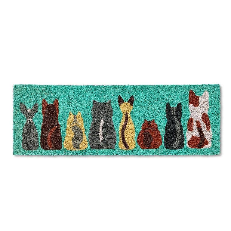 Row of Cats Balcony Doormat-10X30"