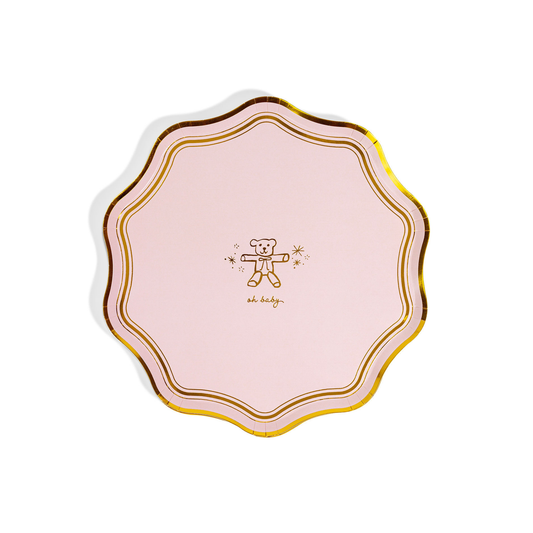 Oh Baby Icon Party Plates- Pink