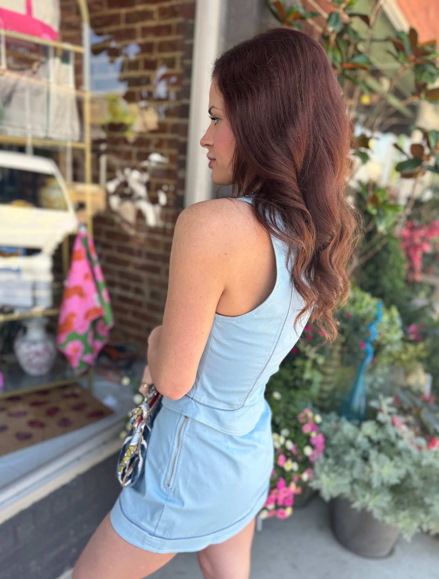 Powder Blue Vest/Skort Set