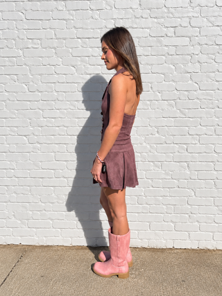 Major Mini Suede Mini Dress Burgundy