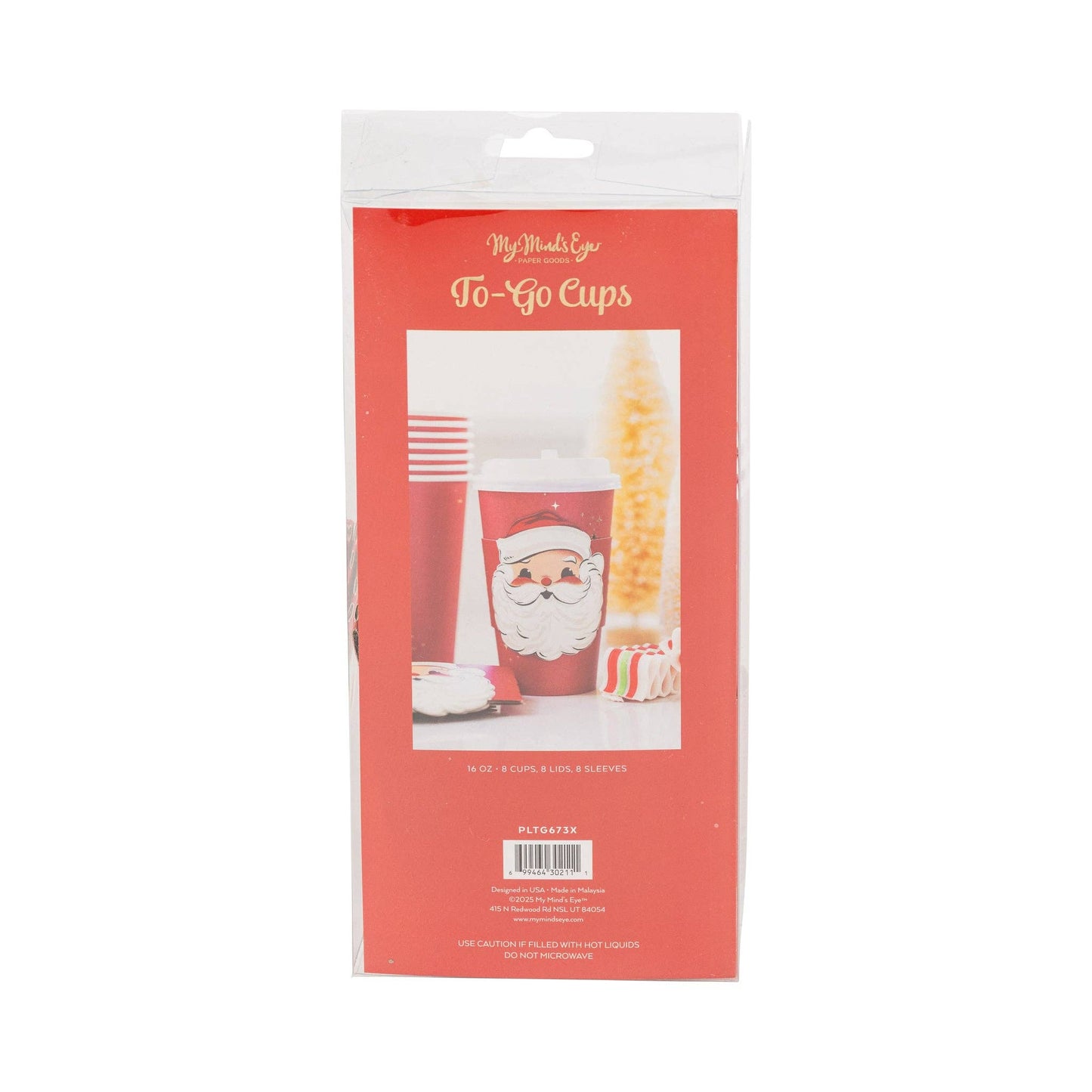 Rosy Cheeks Santa To Go Cups 8ct