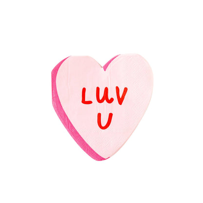Luv U Heart Napkins 24ct