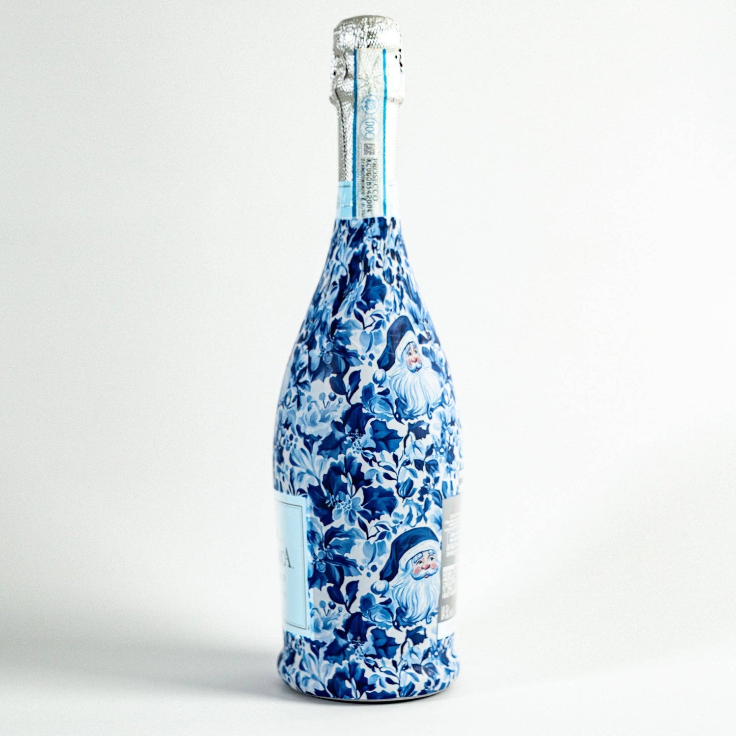 Beau Bottles Blue and White Santa - Prosecco Collection