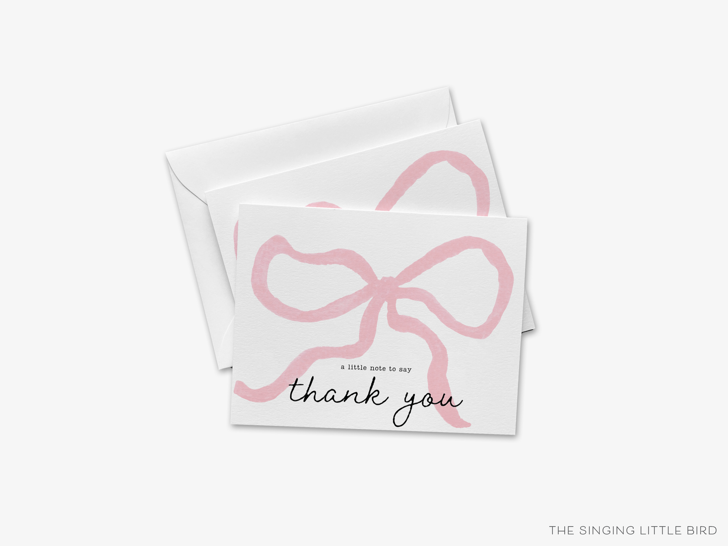 Pink Bow Thank You Card