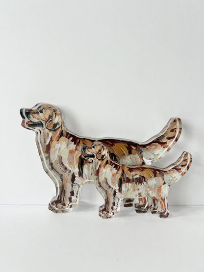 Dark Golden Retriever Acrylic Small Shelfie