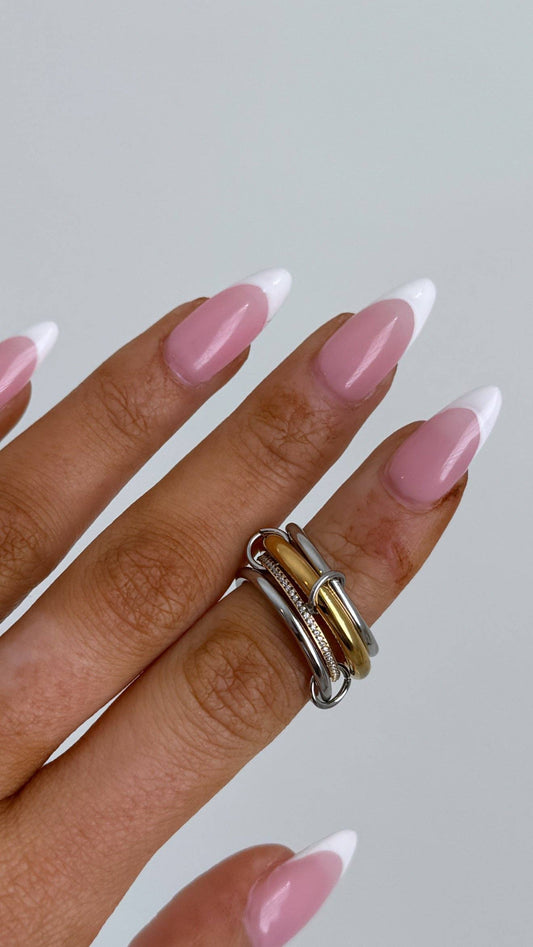 Gia Mixed Metal Interlocking Rings- 2 Sizes