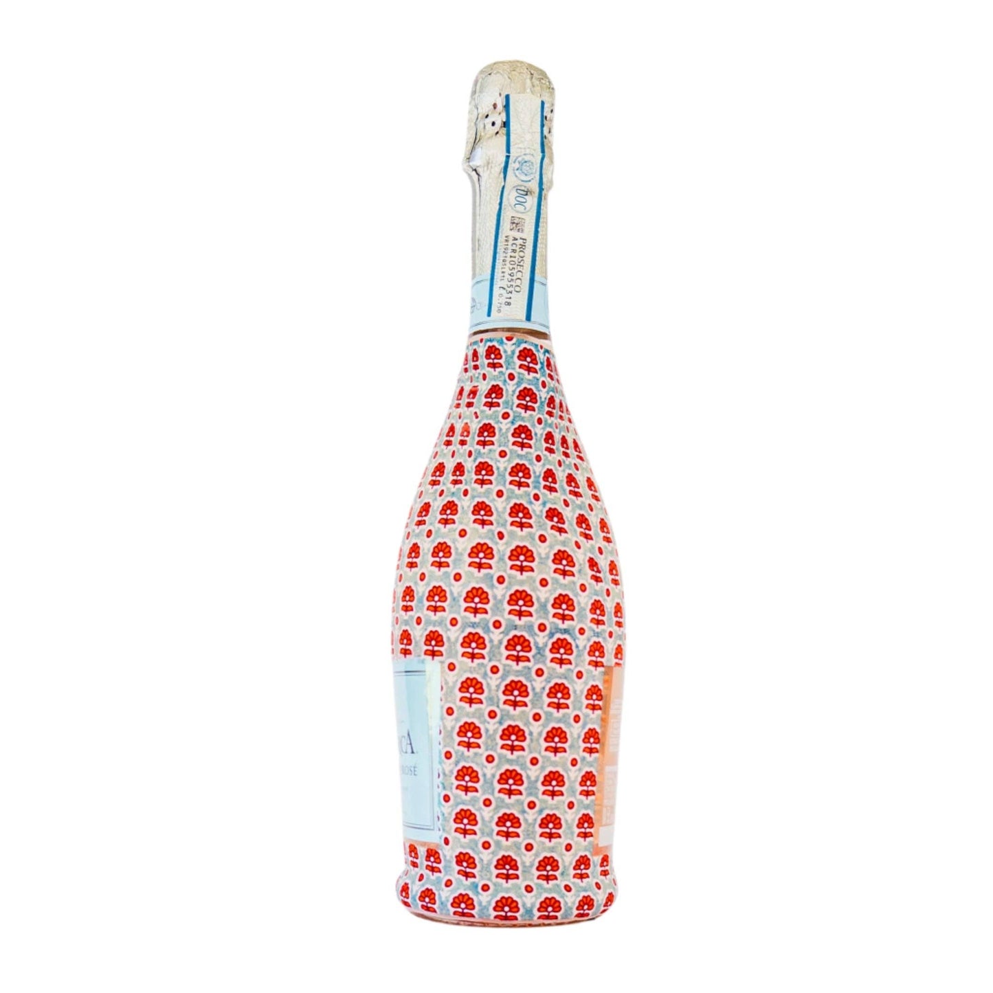 Beau Bottles Indian Blockprint Blue Flower - Prosecco Collection