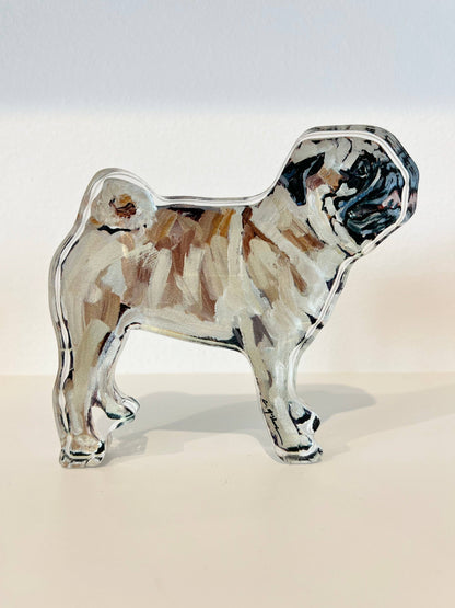 "Pug Fawn" Acrylic Small Shelfie