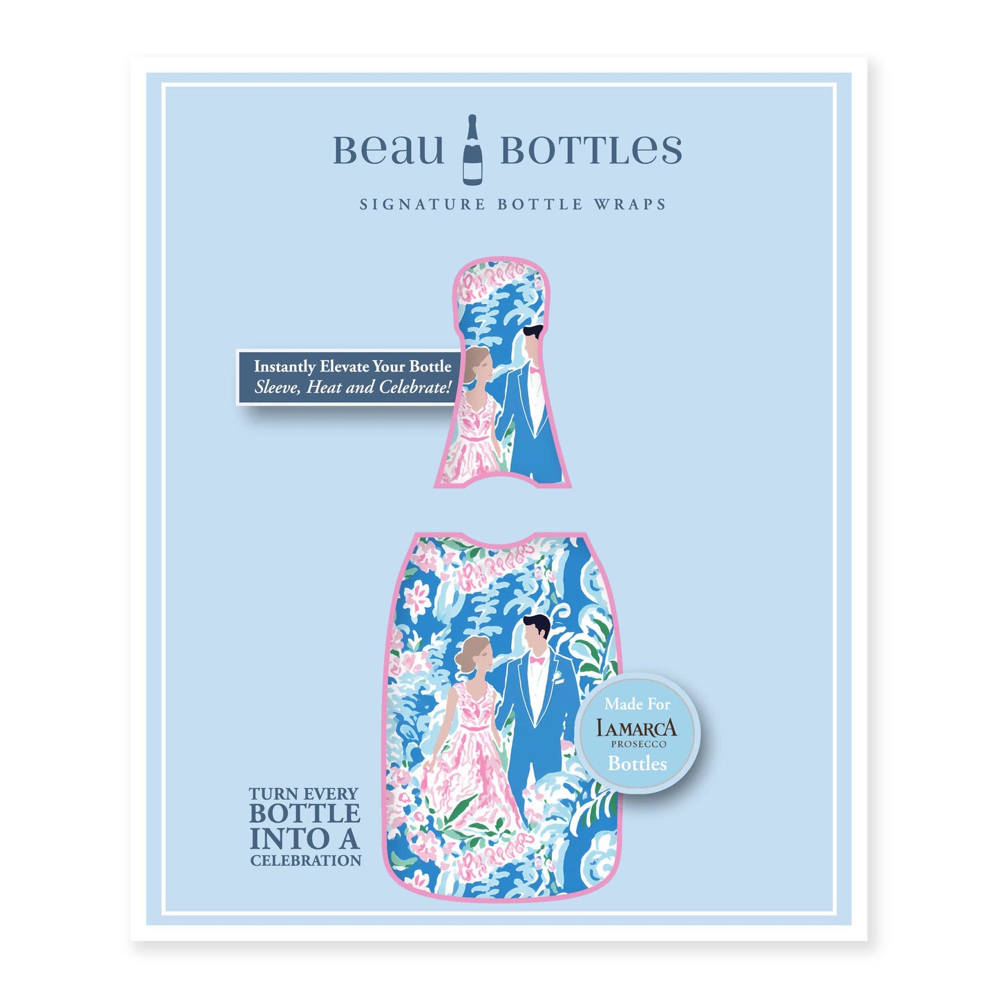 Beau Bottles Preppy Bride and Groom- Prosecco Collection