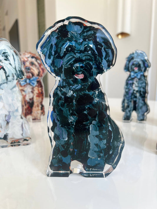 "Small Black Dog" Acrylic Mini Shelfie