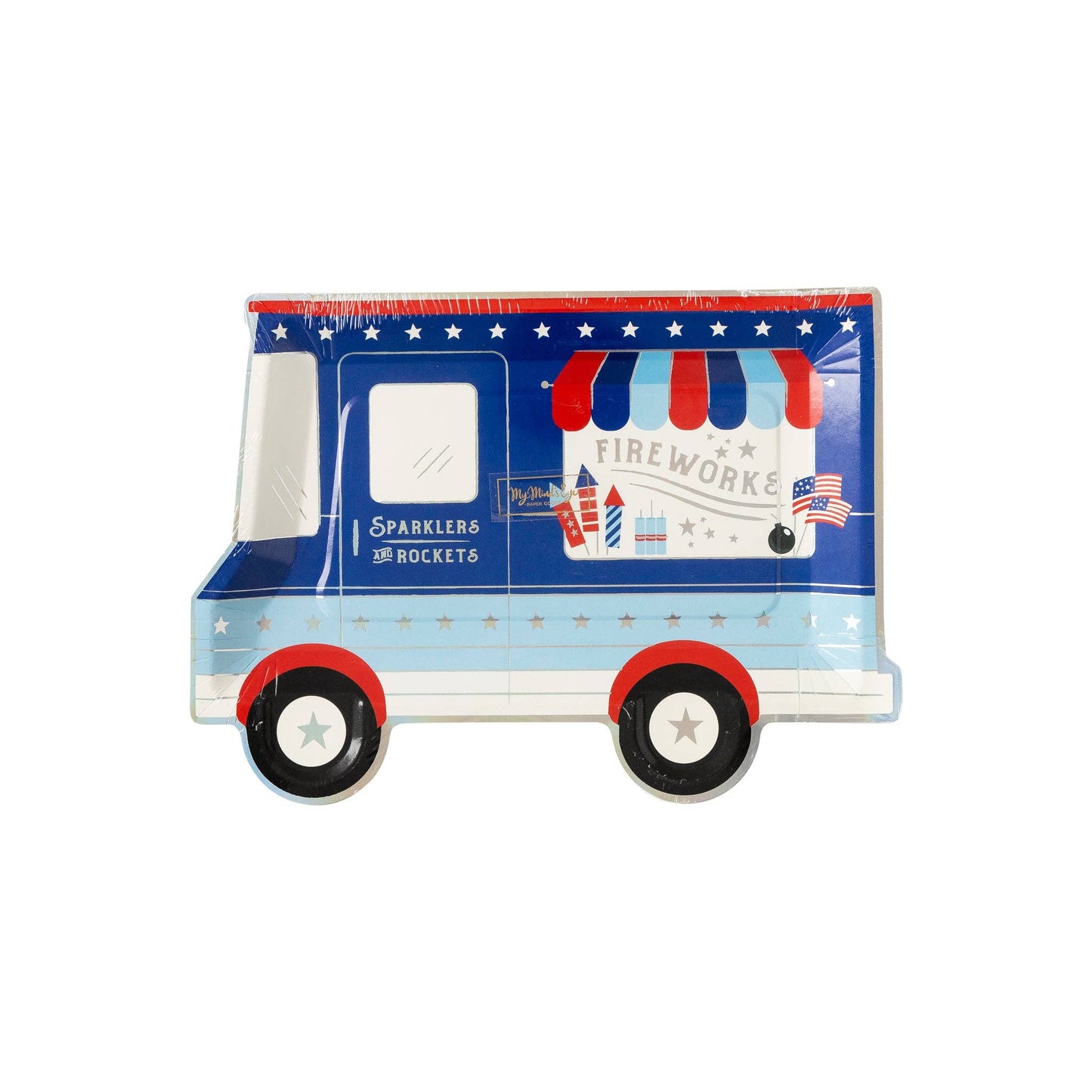 Firework Truck Shaped Plate 8ct