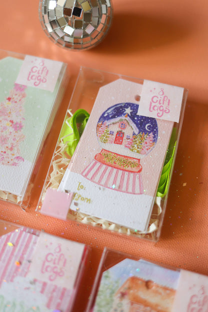 Gift tags with snow globe